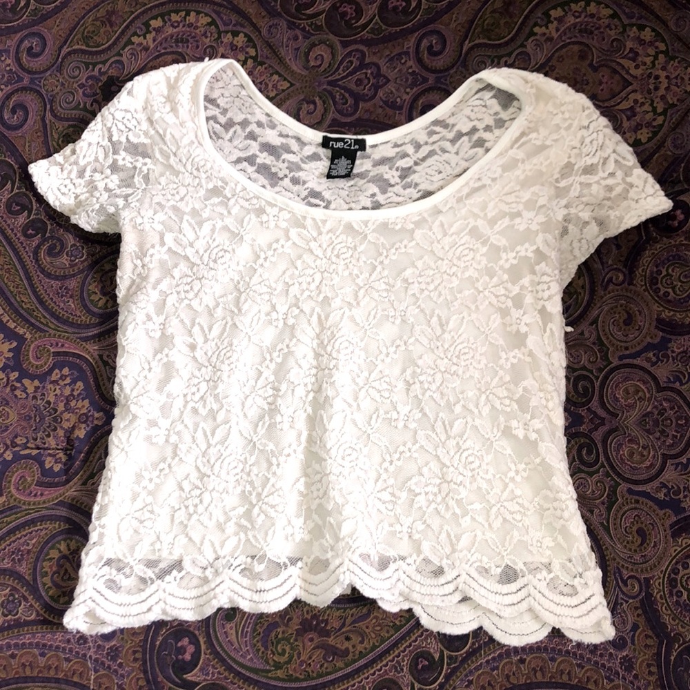 white floral crop top